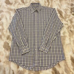 Perlis men’s button down, Mardi Gras shirt, LSU dress shirt, small, EUC